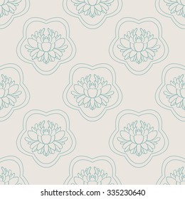 Traditional japanese floral pattern. Seamless vector background with chrysantemum