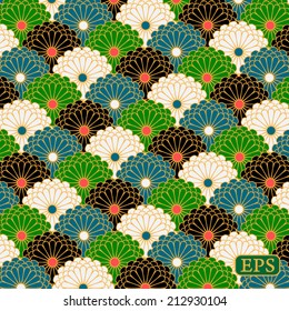 Traditional japanese flower pattern