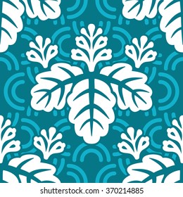 Traditional Japanese flower pattern seamless vector background tile
