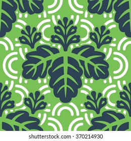 Traditional Japanese flower pattern seamless vector background tile
