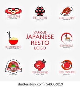 Traditional Japanese Food Restaurant Logo Design Template. Vector Illustration