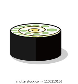 Traditional Japanese food of sushi, delicious Asian cuisine vector cortoon object.