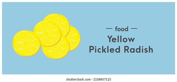 Traditional japanese food takuan, korean danmuji, yellow pickled radish.