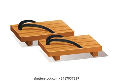 Traditional Japanese footwear geta sandals.