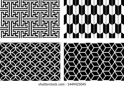 Traditional Japanese geometric motif, very distinctive with black and white