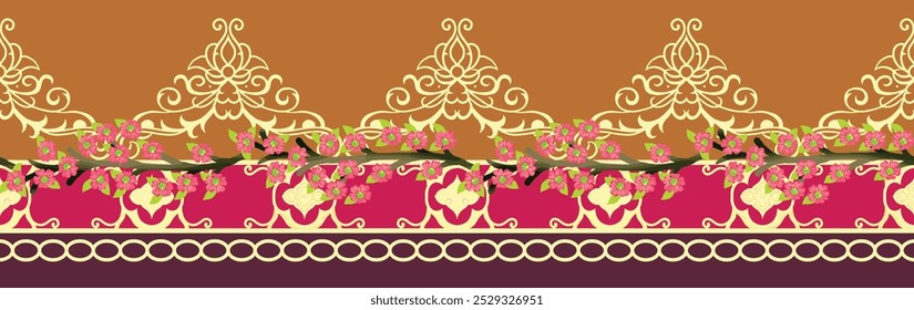 Traditional Japanese Geometrical Patterns, Ideal for Lunar New Year Ornamentation.
