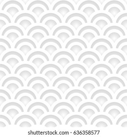 Traditional Japanese gray seamless pattern mermaid scales. Vector illustration.