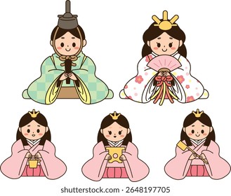 Traditional Japanese Hina Dolls for Hinamatsuri Celebration
