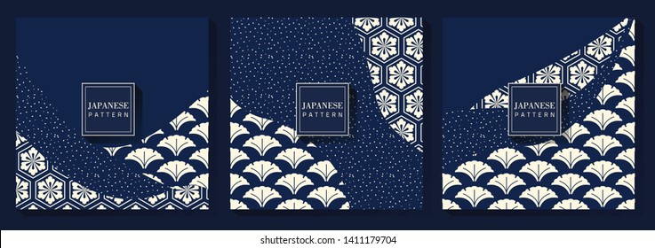 Traditional Japanese Indigo Blue Background