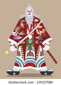 Traditional Japanese kabuki Ikyu(Outlaws)