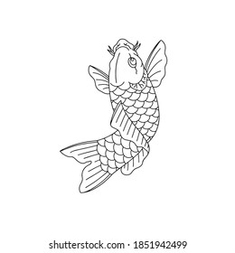 Traditional Japanese koi fish vector illustration