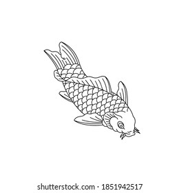 Traditional Japanese koi fish vector illustration