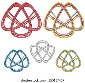 Traditional japanese mizuhiki nodes, detailed hand drawing