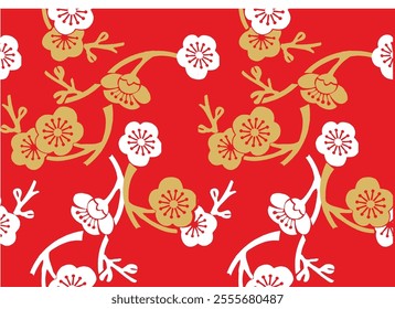 Traditional Japanese motif vector flower design