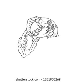 Traditional Japanese namazu catfish vector illustration