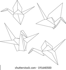 Traditional Japanese Origami Paper Cranes