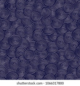 Traditional japanese ornament. Seamless pattern. Waves, circles. Asian nautical background. Vector illustration
