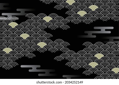 Traditional Japanese pattern background illustration