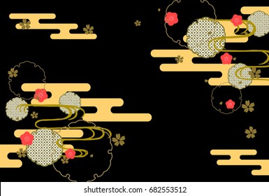 Traditional Japanese pattern background illustration