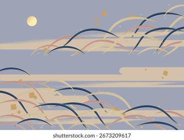 Material de fundo padrão japonês tradicional.