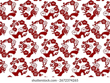 Material de fundo padrão japonês tradicional.Plum crest, ameixa,
