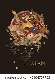 Traditional Japanese pattern banner or cover design.