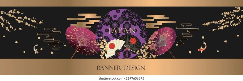 Traditional Japanese pattern banner design.