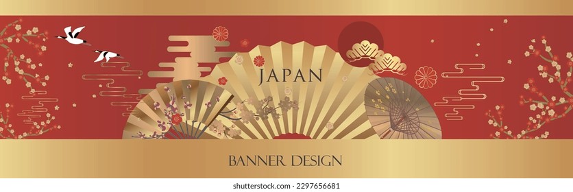 Traditional Japanese pattern banner design.