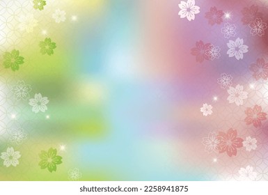 Traditional Japanese pattern - Cloisonne pattern and cherry blossom background