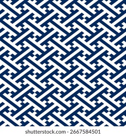 Traditional Japanese pattern design. Seamless Sayagata (Key Fret , Swastika Lattice) inspired motif.