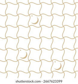 Traditional Japanese pattern design. Seamless Chidori Manji (Bird and Swastika) inspired motif.
