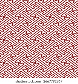 Traditionelles japanisches Musterdesign. Nahtloses Sayagata (Schlüsselbund, Swastika-Gitter) inspiriertes Motiv.