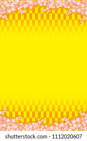 Traditional Japanese pattern and flowers in full bloom, background material wallpaper, copy space, title space, message space,