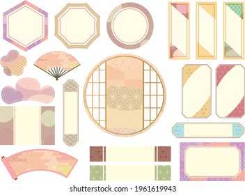 Traditional Japanese pattern frame material set