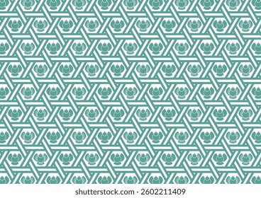 Traditional Japanese pattern with sparrow motif. Vector illustration. Seamless pattern. For background, wallpaper, wrapping paper, etc.
