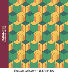 Traditional japanese pattern. This is a simple vector illustration with harmonious blend of retro and modern styles. The color can be changed if needed. Eps10 vector.
