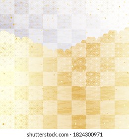 Traditional Japanese pattern using gold and silver, suitable as a background material for New Year and celebrations