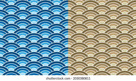 Traditional Japanese Patterns,Simple seamless patterns vector image,minimal texture. Repeatable vector graphics
