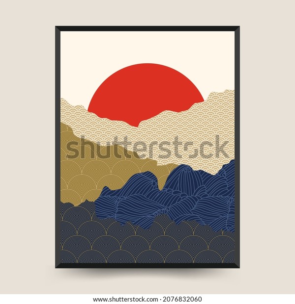 Traditional Japanese poster\
template. Abstract background set. Japanese pattern. Geometric\
template collection. Traditional of Japan. Asian concept. Vintage\
art. 