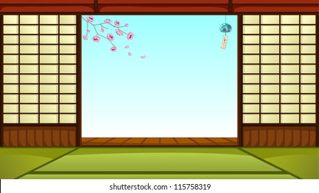 traditional Japanese room with space for text (JPEG available in my gallery)