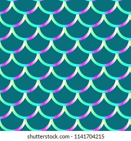 Traditional Japanese seamless pattern, color fish squama, mermaid scales, mermaid pattern. Stock vector