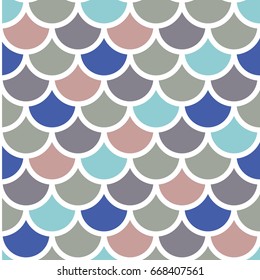 Traditional Japanese seamless pattern colored fish squama. stock vector