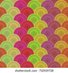 Traditional Japanese seamless pattern. colored fish squama. Mermaid scales. Stock vector	
