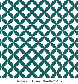 Traditional Japanese seamless pattern with overlapping circles and ovals