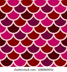Traditional Japanese seamless pattern. Pink red colored fish squama. Mermaid scales. Stock vector	