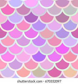 Traditional Japanese Seamless Pattern. Pink Soft Colored Fish Squama. Mermaid Scales. Stock Vector