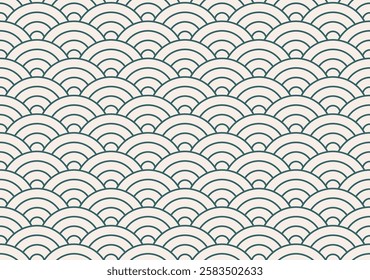 Traditional Japanese seamless pattern. The wave of ocean vector background