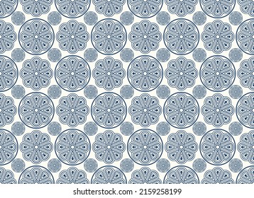 Traditional Japanese seamless patterns with geometric themes. Japanese traditional wall.