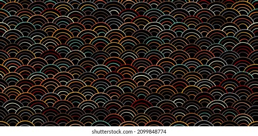 Traditional japanese seigaiha ocean waves. Seamless Pattern for your design