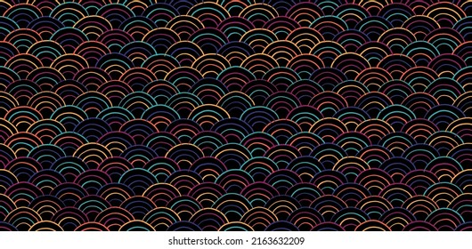 Traditional japanese seigaiha ocean waves. Seamless Pattern for your design